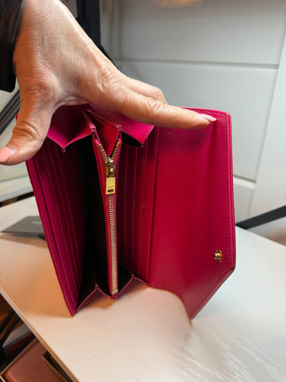 YSL Yves Saint Laurent Cassandre Gold Tone Long Wallet