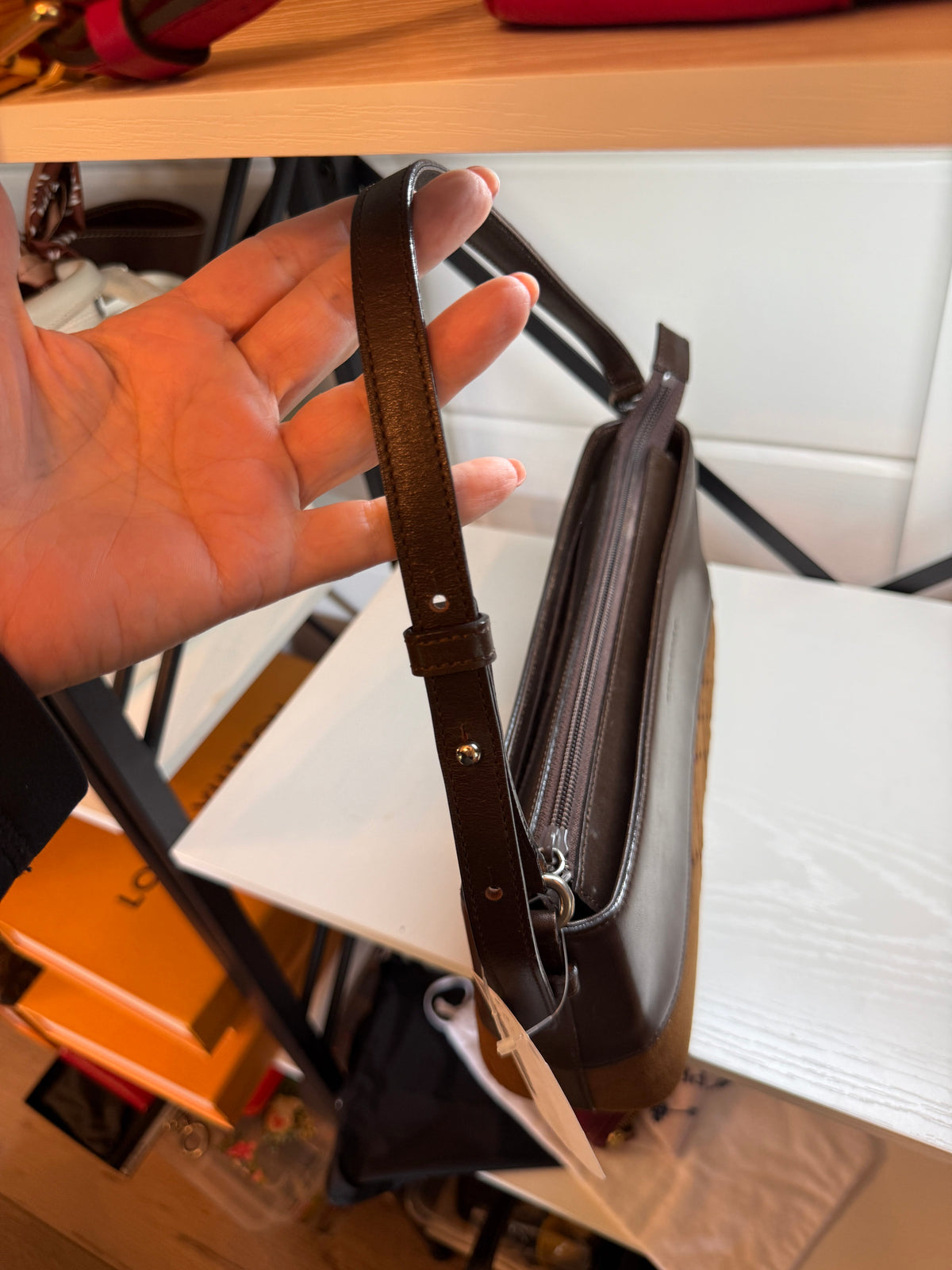 Burberry Leather and Suade Shoulder Bag