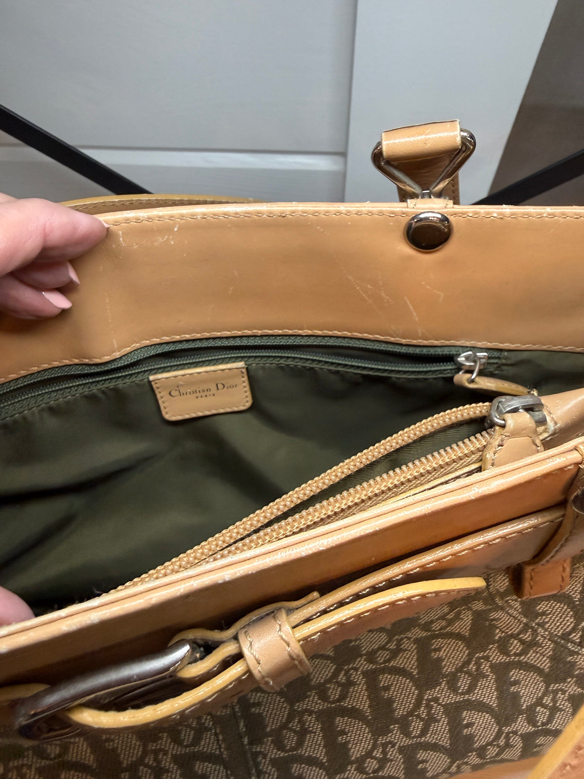 Dior Trotter Tan Belt Tote Handbag