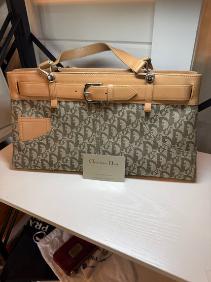 Dior Trotter Tan Belt Tote Handbag