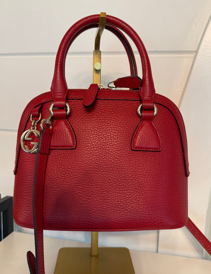 Gucci GG Charm Red Dome Small 2-Way Satchel