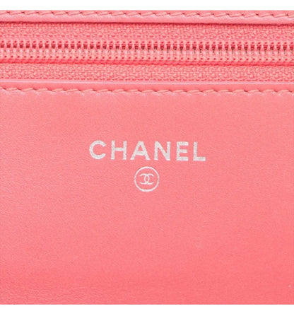 Chanel Diamond Stitch Lambskin Wallet on Chain
