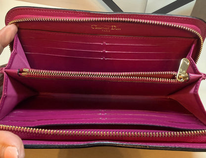 Dior Navy & Magenta Leather Zippy Wallet