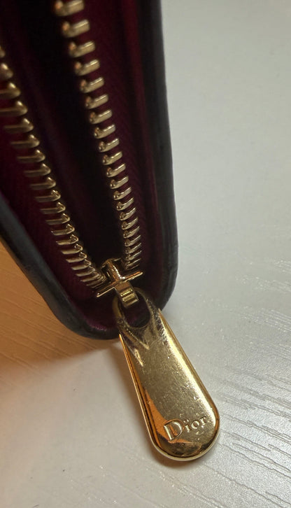 Dior Navy & Magenta Leather Zippy Wallet