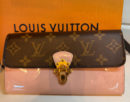 Louis Vuitton Pink and Brown Portofeuil Cherry Wood Long Wallet