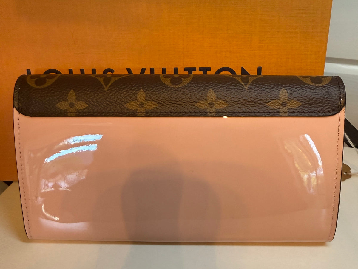 Louis Vuitton Pink and Brown Portofeuil Cherry Wood Long Wallet