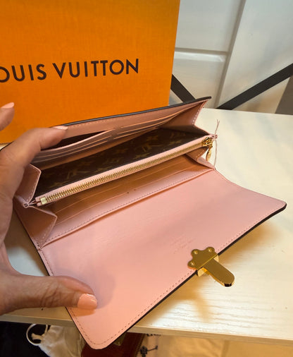 Louis Vuitton Pink and Brown Portofeuil Cherry Wood Long Wallet
