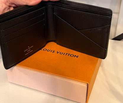 Louis Vuitton Damier Black & Gray Mens Bi-Fold Wallet