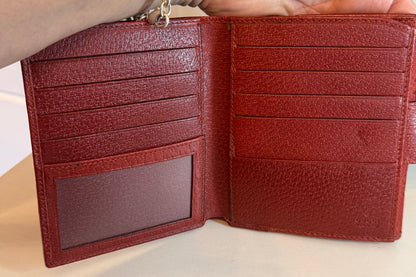 Gucci GG Red Canvas Snap Bifold Wallet