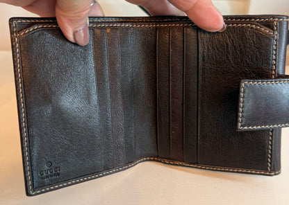 Gucci GG Supreme Sherry Line Bow Bifold Wallet