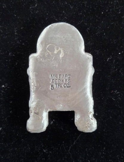 5 Ozt  MK BarZ "R2D2" Sand Cast Bar .999 Fine Silver - MK BARZ AND BULLION