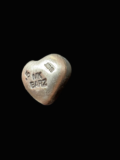 .5 ozt MK BarZ "Mini Heart" Hand Poured .999 FS