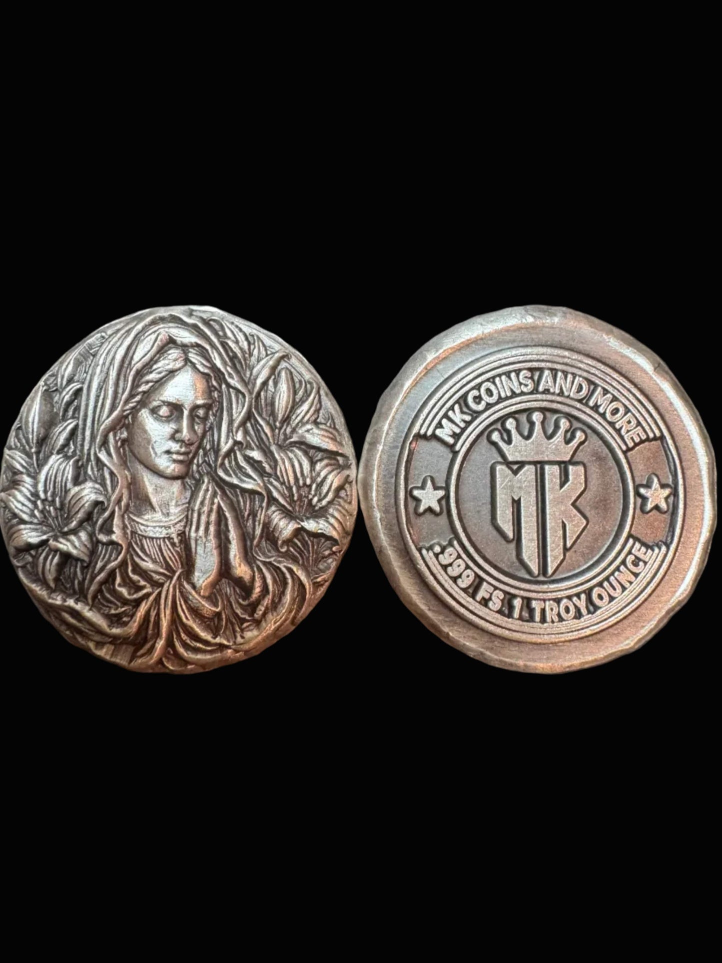 1 ozt MK BarZ "Mother Mary" Hand Poured .999 FS