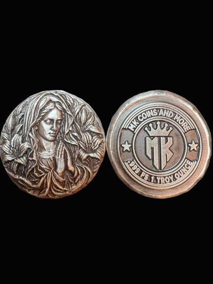 1 ozt MK BarZ "Mother Mary" Hand Poured .999 FS