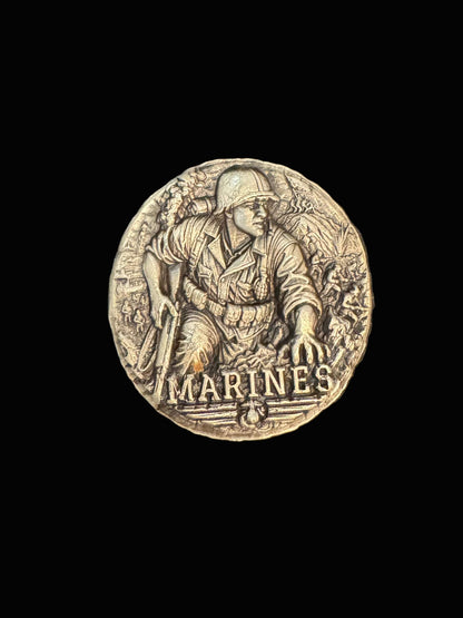 1 ozt MK BarZ "Marine in Action" Hand Poured .999 FS