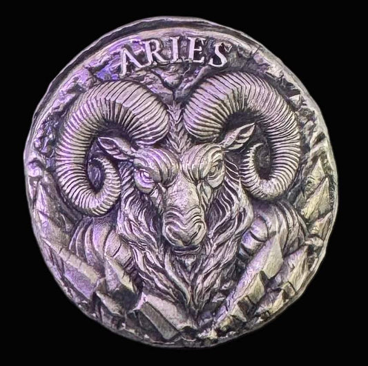 1 ozt MK BarZ "Aries" Astrological Series Hand Poured .999 FS