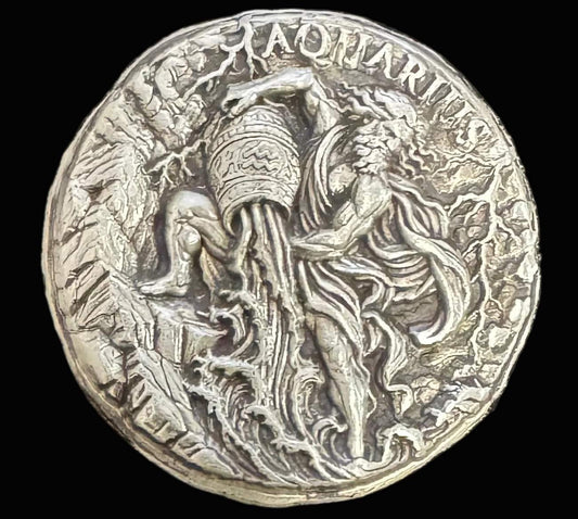 1 ozt MK BarZ "Aquarius" Astrological Series Hand Poured .999 FS