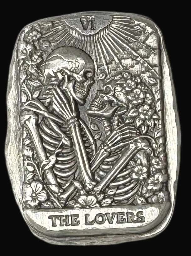 1 ozt MK BarZ Tarot Card Series "The Lovers" Hand Poured 999 FS