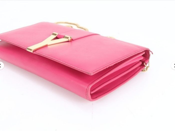 YSL Yves Saint Laurent Y-Line Chyc Pink Chain 3 Way Shoulder Bag