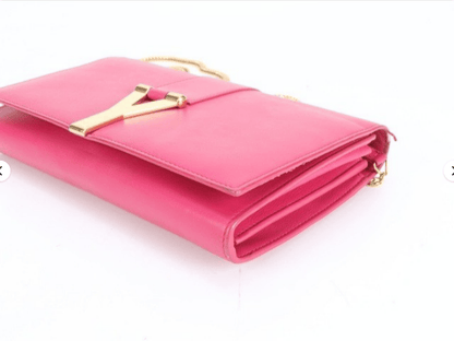 YSL Yves Saint Laurent Y-Line Chyc Pink Chain 3 Way Shoulder Bag