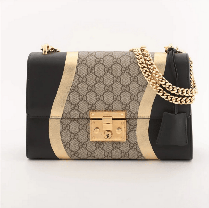 Gucci GG Supreme PVCx leather Chain Shoulder Bag