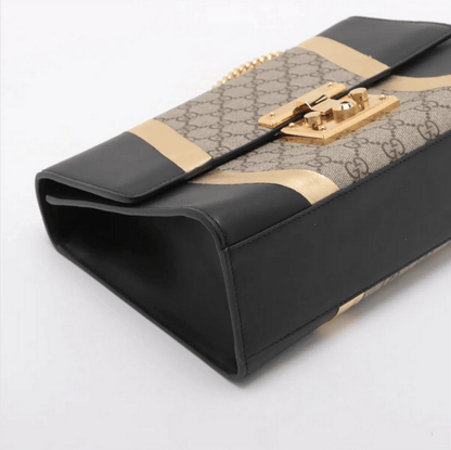 Gucci GG Supreme PVCx leather Chain Shoulder Bag