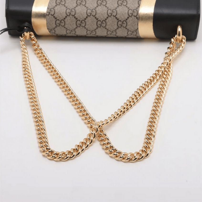 Gucci GG Supreme PVCx leather Chain Shoulder Bag