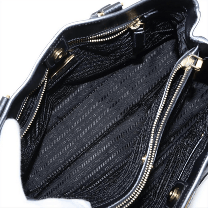 Prada Saffiano Lux Leather Hand Bag Black