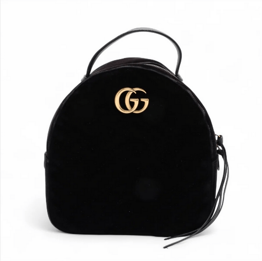 Gucci GG Marmont Velour Backpack Black