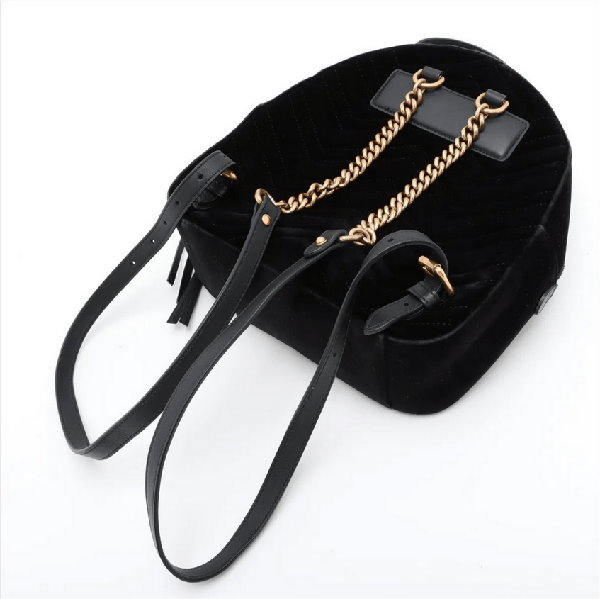Gucci GG Marmont Velour Backpack Black