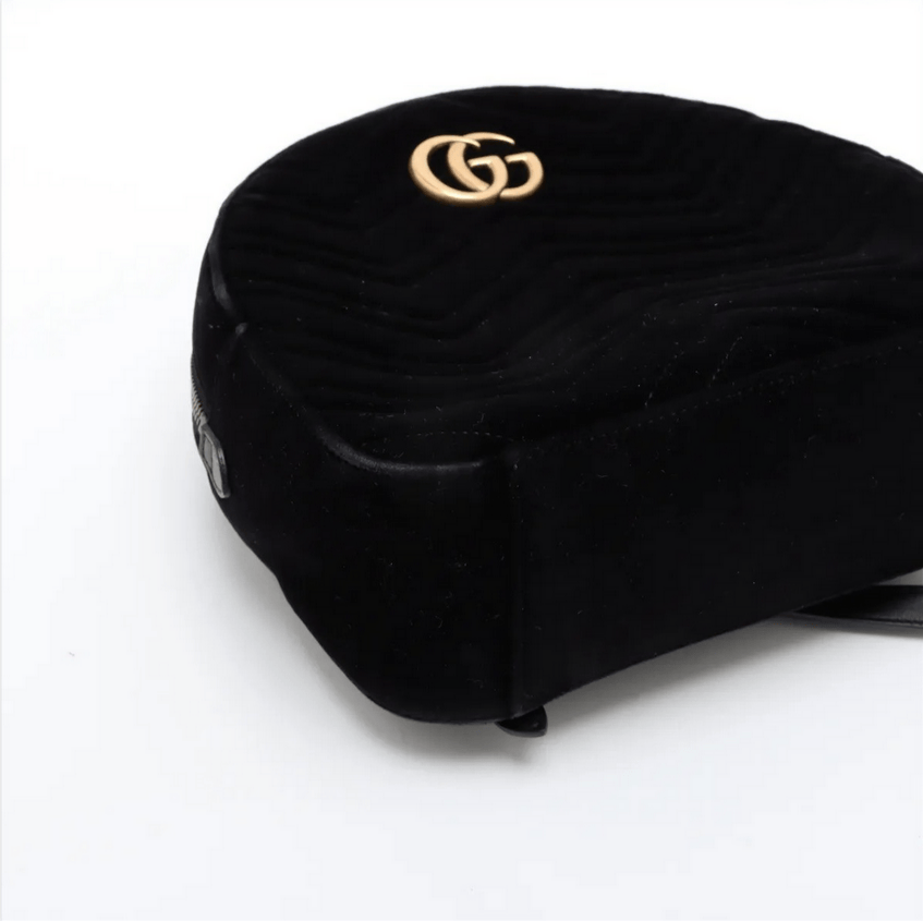 Gucci GG Marmont Velour Backpack Black