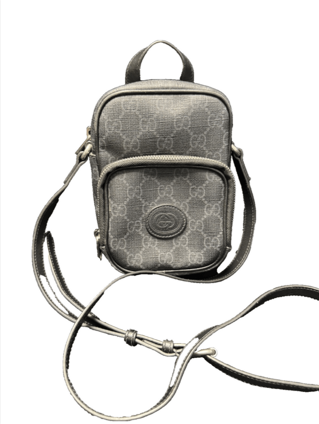 Gucci Grey Mini GG Supreme Interlocking G Satchel Black