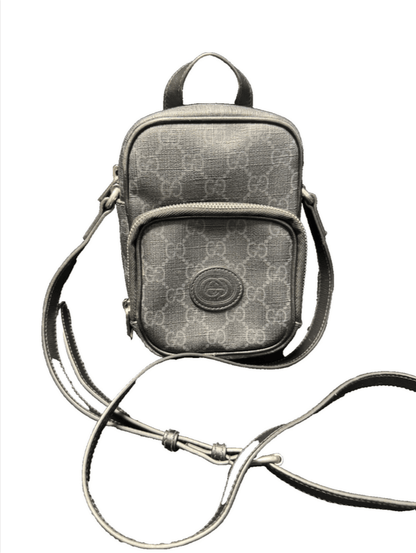 Gucci Grey Mini GG Supreme Interlocking G Satchel Black