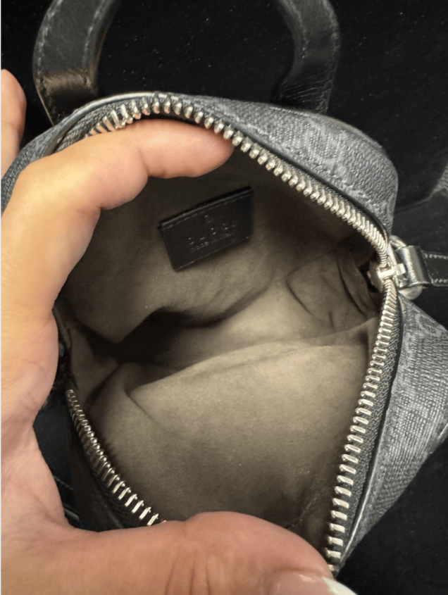 Gucci Grey Mini GG Supreme Interlocking G Satchel Black