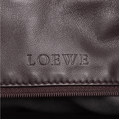 Loewe Amazona 44 Boston Weekender Bag Rhinestone Studded Suede Brown
