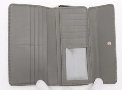 Gucci Micro Guccissima Leather Long Wallet Gray