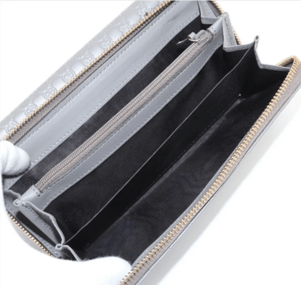 Gucci Micro Guccissima Leather Long Wallet Gray
