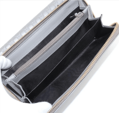 Gucci Micro Guccissima Leather Long Wallet Gray