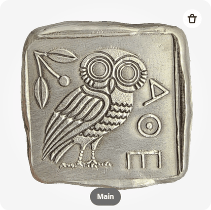 1 Oz MK BarZ "Owl of Athena!" Replica Ancient SQUARE .999 FS
