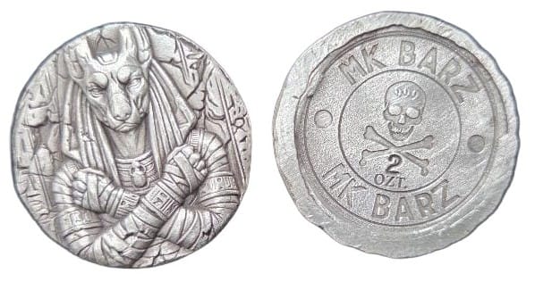 2 Troy Oz MK BarZ "Wrath of Anubis" .999 Fine Silver - MK BARZ AND BULLION