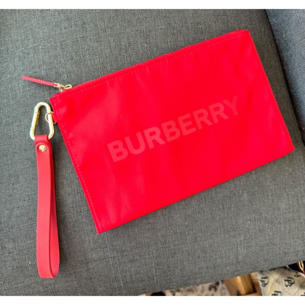 Burberry NWOT Red Pouch - Nylon / Clutch