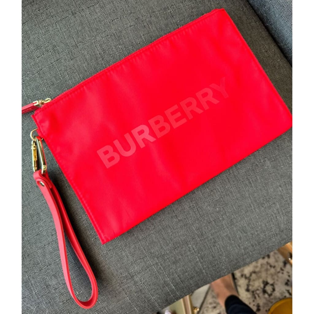 Burberry NWOT Red Pouch - Nylon / Clutch