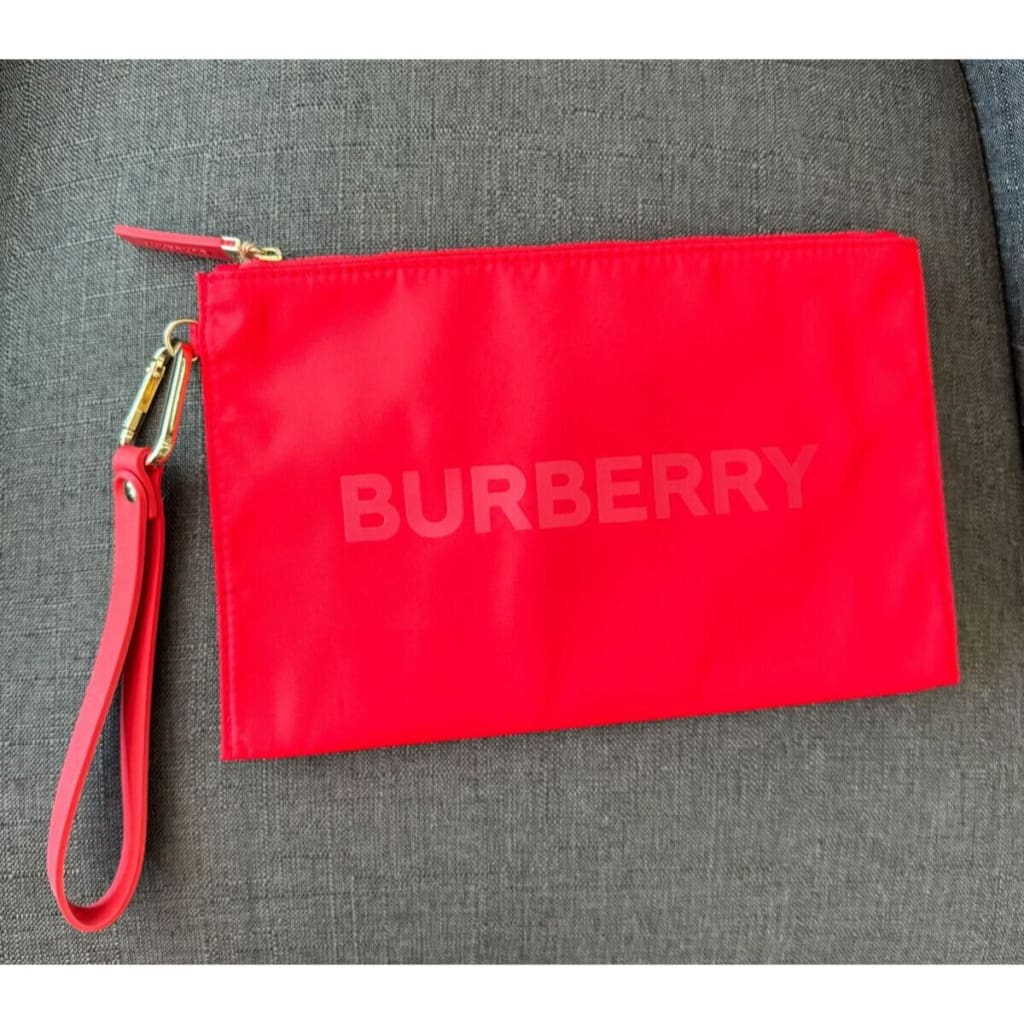 Burberry NWOT Red Pouch - Nylon / Clutch