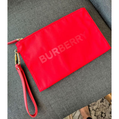 Burberry NWOT Red Pouch - Nylon / Clutch