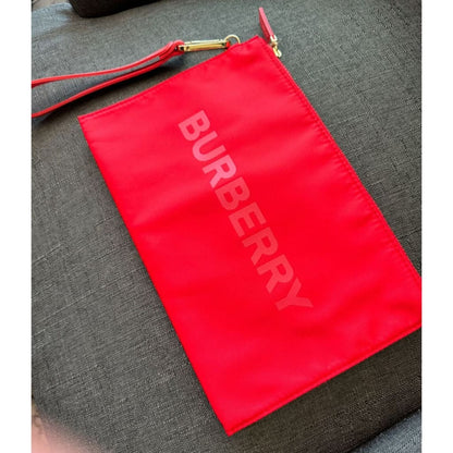 Burberry NWOT Red Pouch - Nylon / Clutch