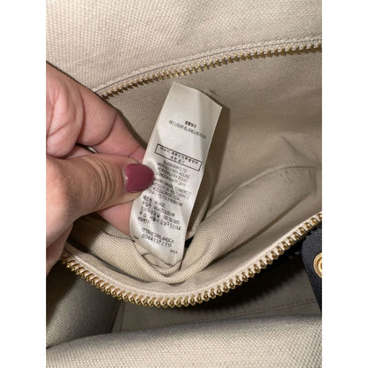 Burberry Small Freya Tote (MSRP $1,350) - black / canvas / tote