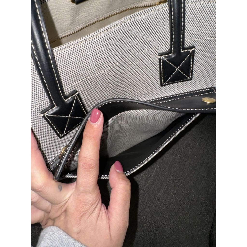 Burberry Small Freya Tote (MSRP $1,350) - black / canvas / tote