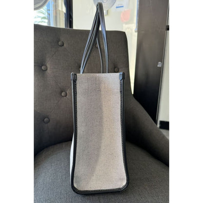 Burberry Small Freya Tote (MSRP $1,350) - black / canvas / tote