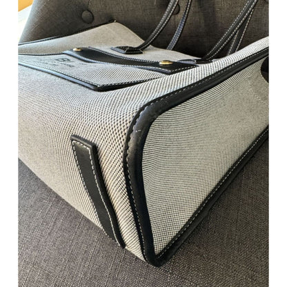 Burberry Small Freya Tote (MSRP $1,350) - black / canvas / tote