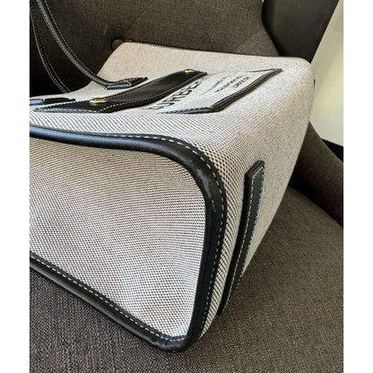 Burberry Small Freya Tote (MSRP $1,350) - black / canvas / tote